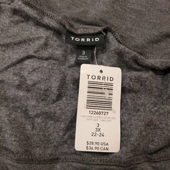 NWT TORRID | Charcoal Grey Fleece Foldover Mini Skirt | Sz. 3X - Picture 5 of 9